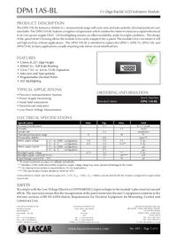 Thumbnail of document Data Sheet - DPM 1AS-BL Voltmeter